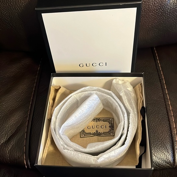Gucci unisex Interlocking marmont GG leather logo buckle belt NEW - Picture 9 of 9